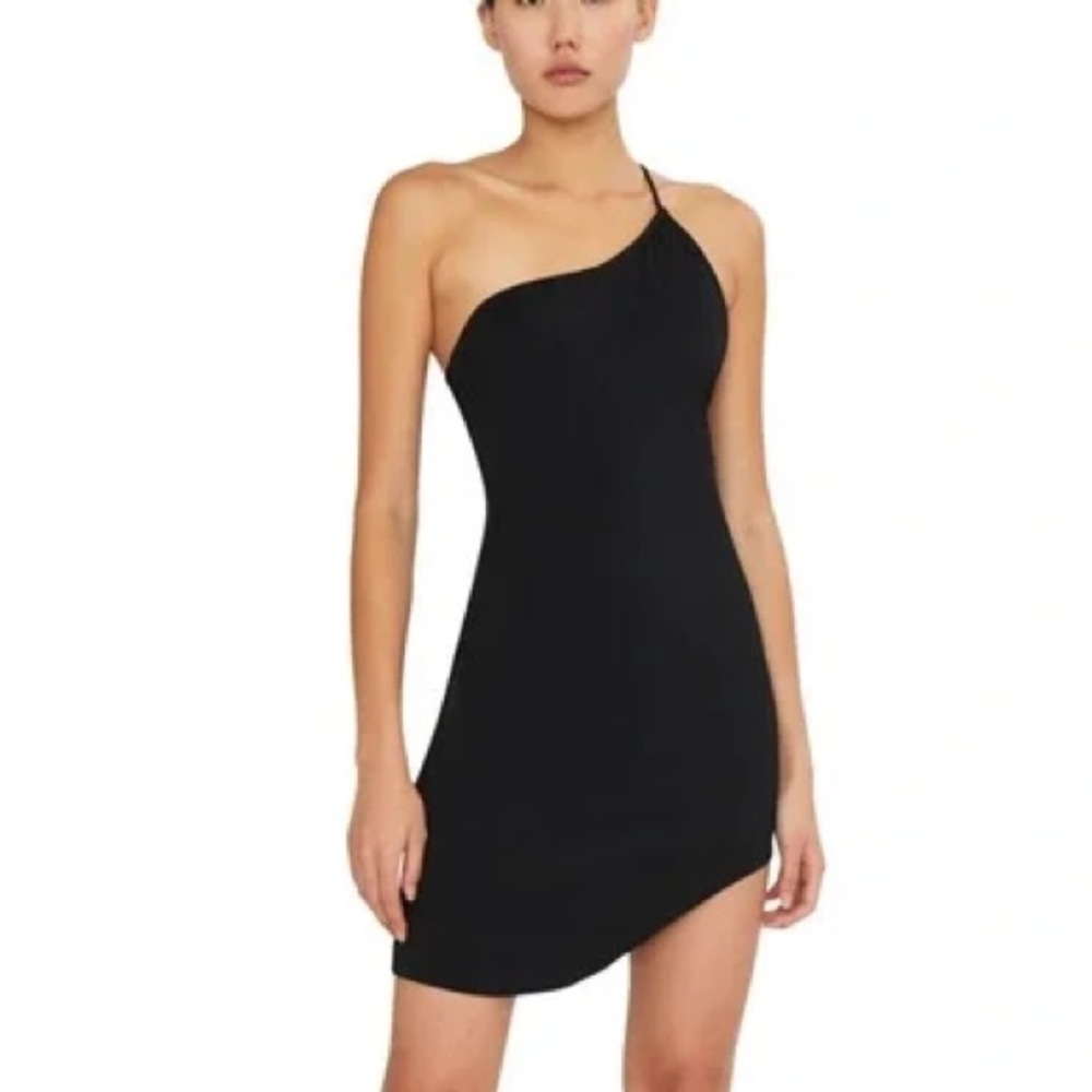 Size Large Danielle Guizio GUIZIO SSENSE Little Black Asymmetrical Voxel Dress